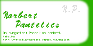 norbert pantelics business card